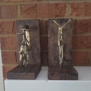 Gold Bicycle Bookends